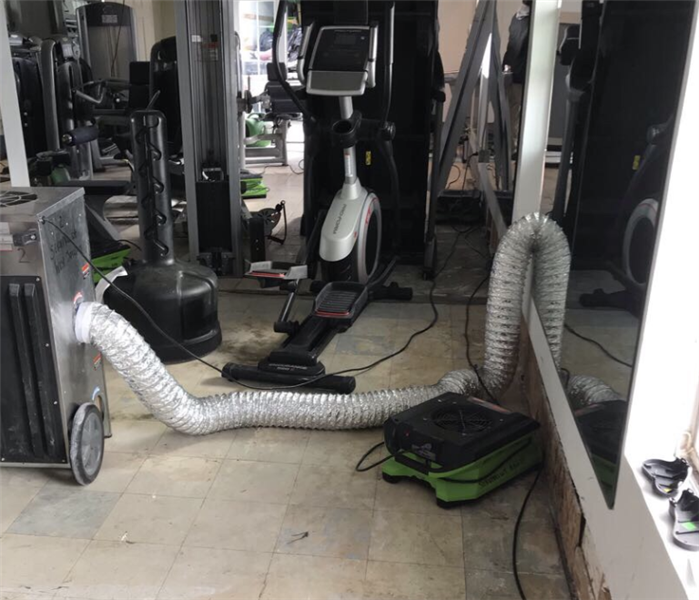 a gym with drying equipment in it