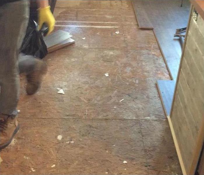 Wooden floor removed due to water loss